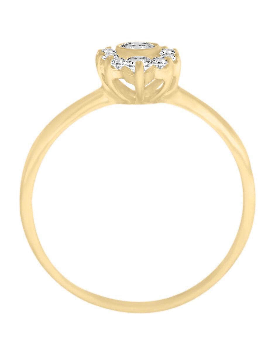 Solitario "de" oro 14 k klamore diamante