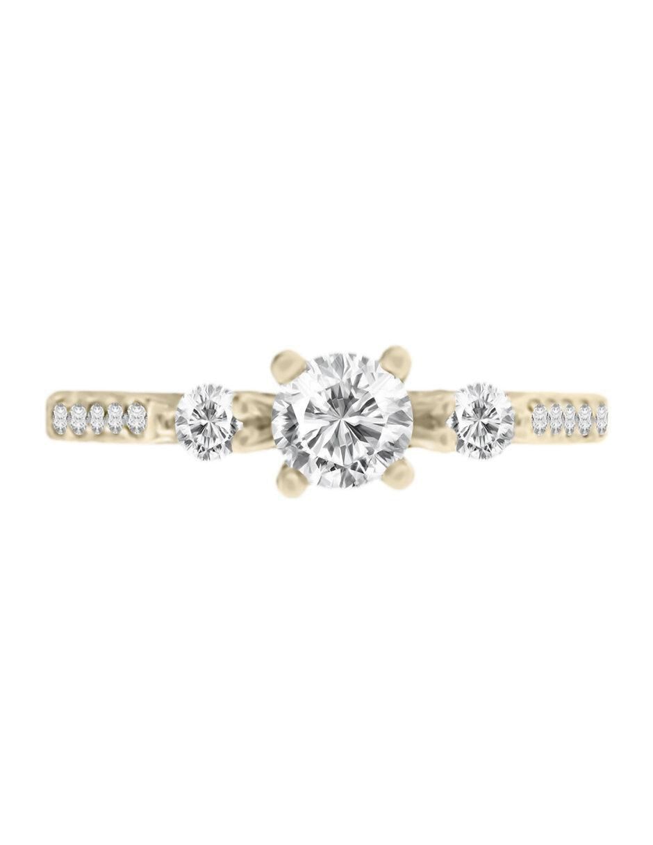 Solitario de oro 14 k Princess diamante
