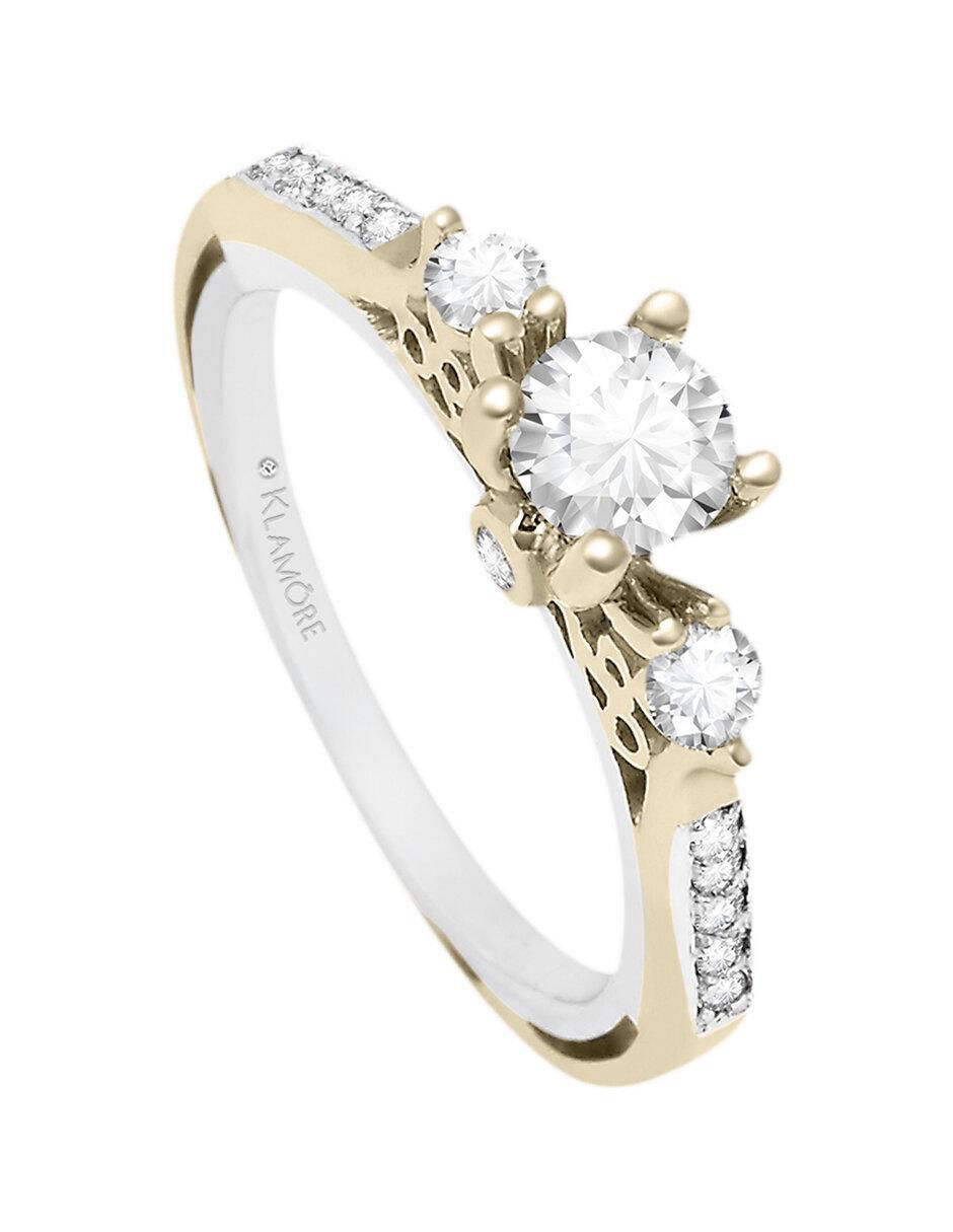 Solitario "de" oro 14 k klamore diamante