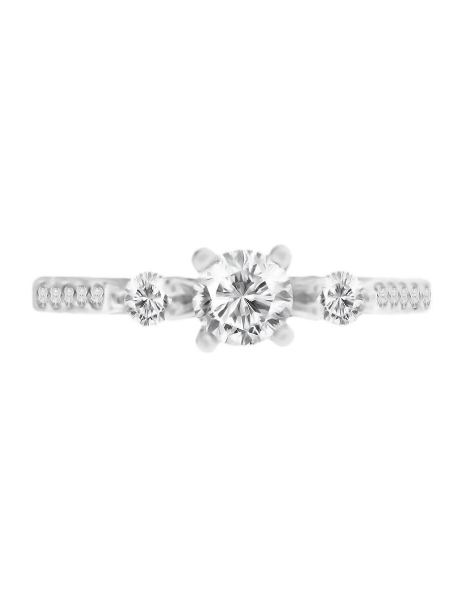 Solitario de oro 14 k Princess diamante