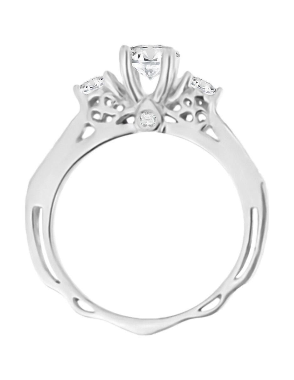 Solitario de oro 14 k Princess diamante 2