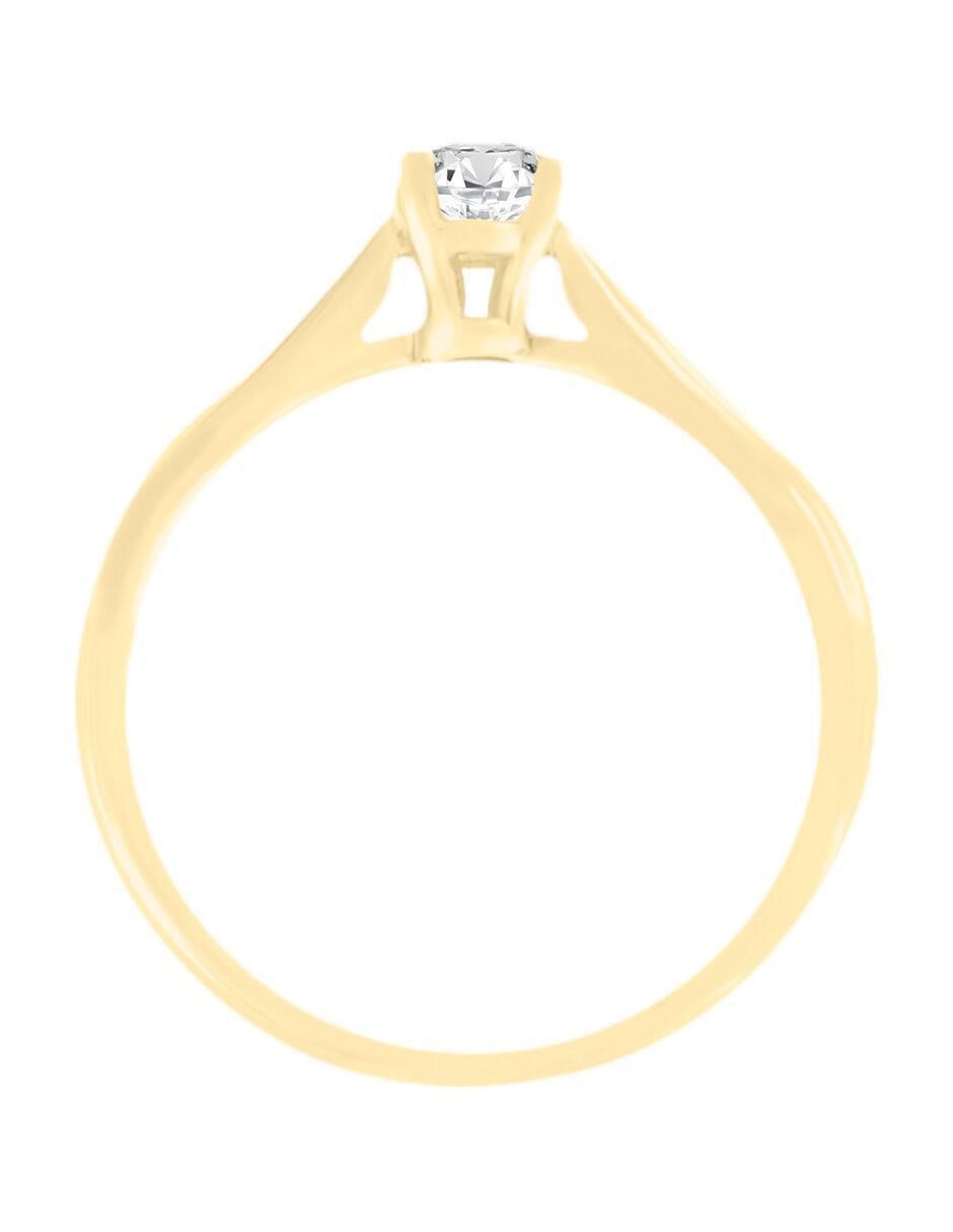 Solitario "de" oro 14 k klamore diamante