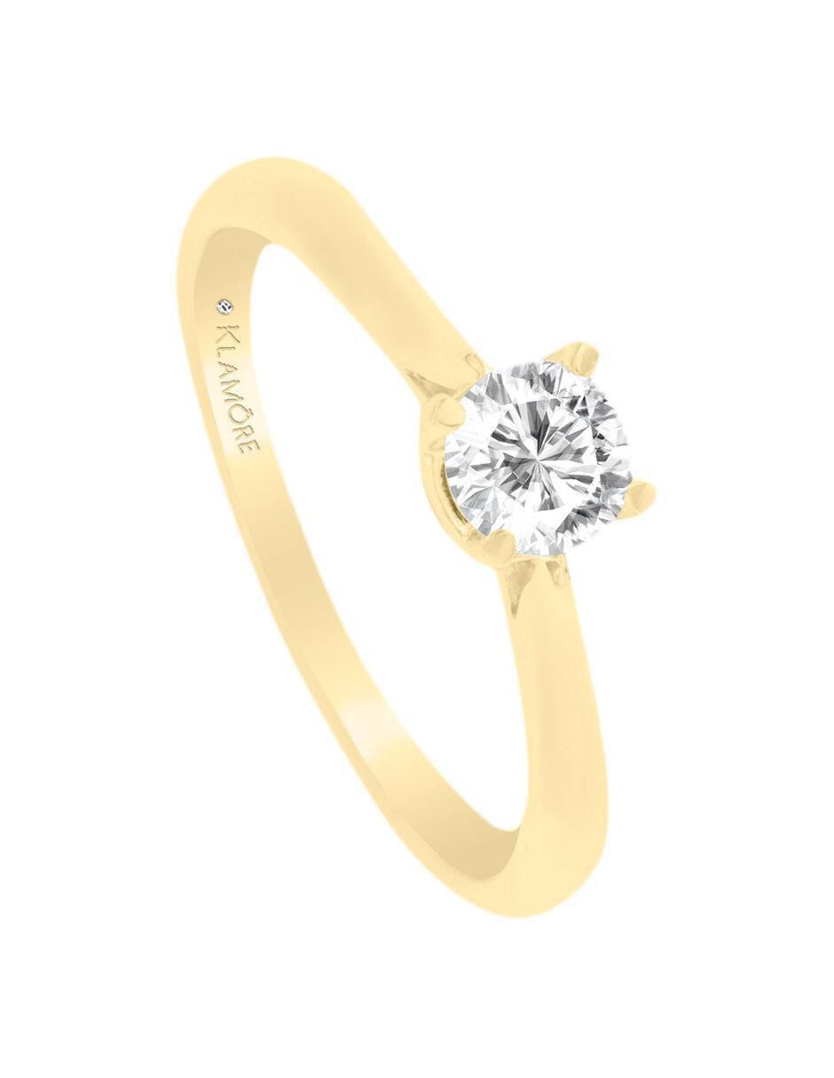 Solitario "de" oro 14 k klamore diamante