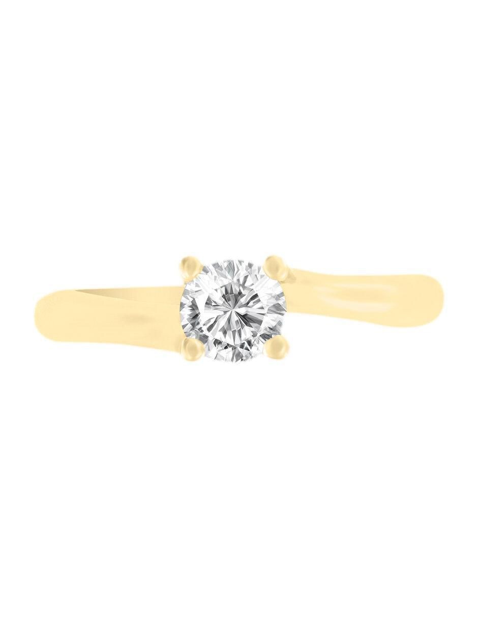 Solitario de oro 14 k Kiara diamante
