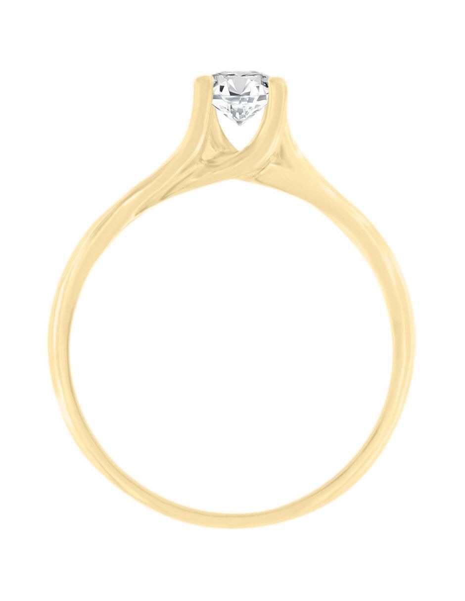 Solitario "de" oro 14 k klamore diamante