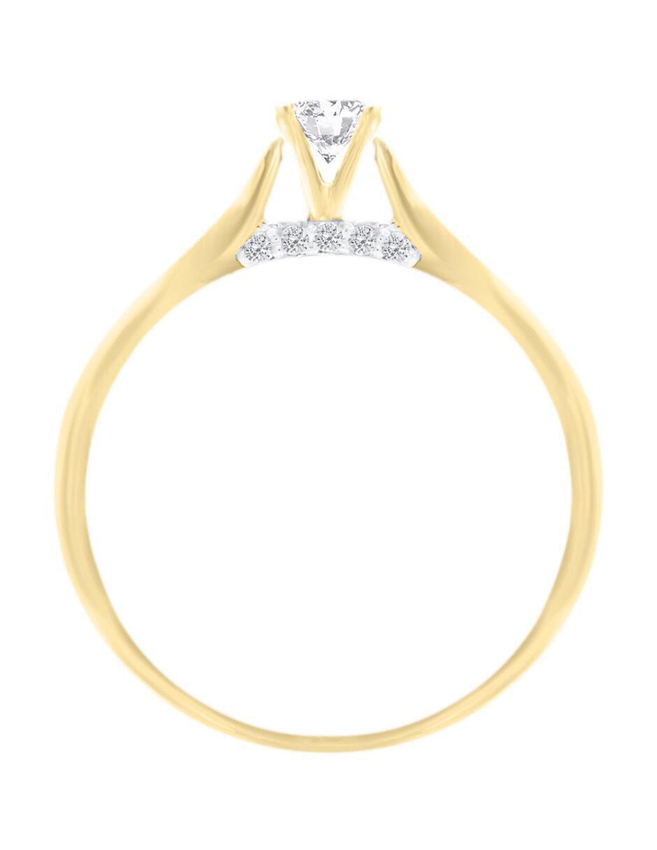Solitario "de" oro 14 k klamore diamante