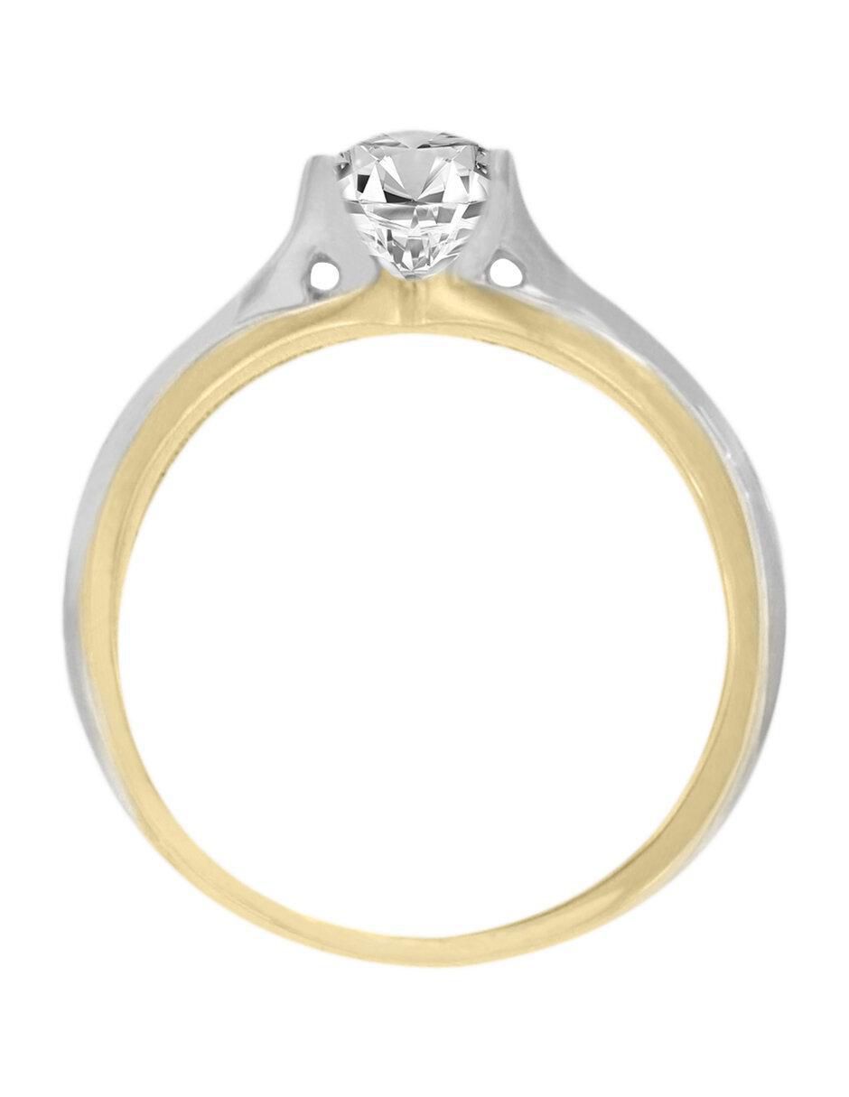 Solitario "de" oro 14 k klamore diamante