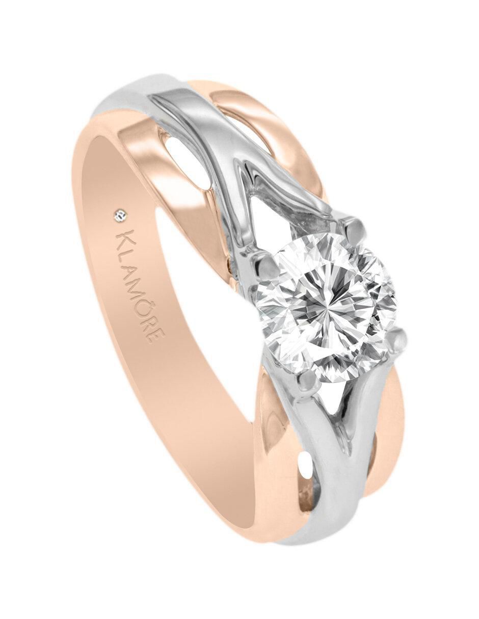 Solitario de oro 14 k Haley diamante 3