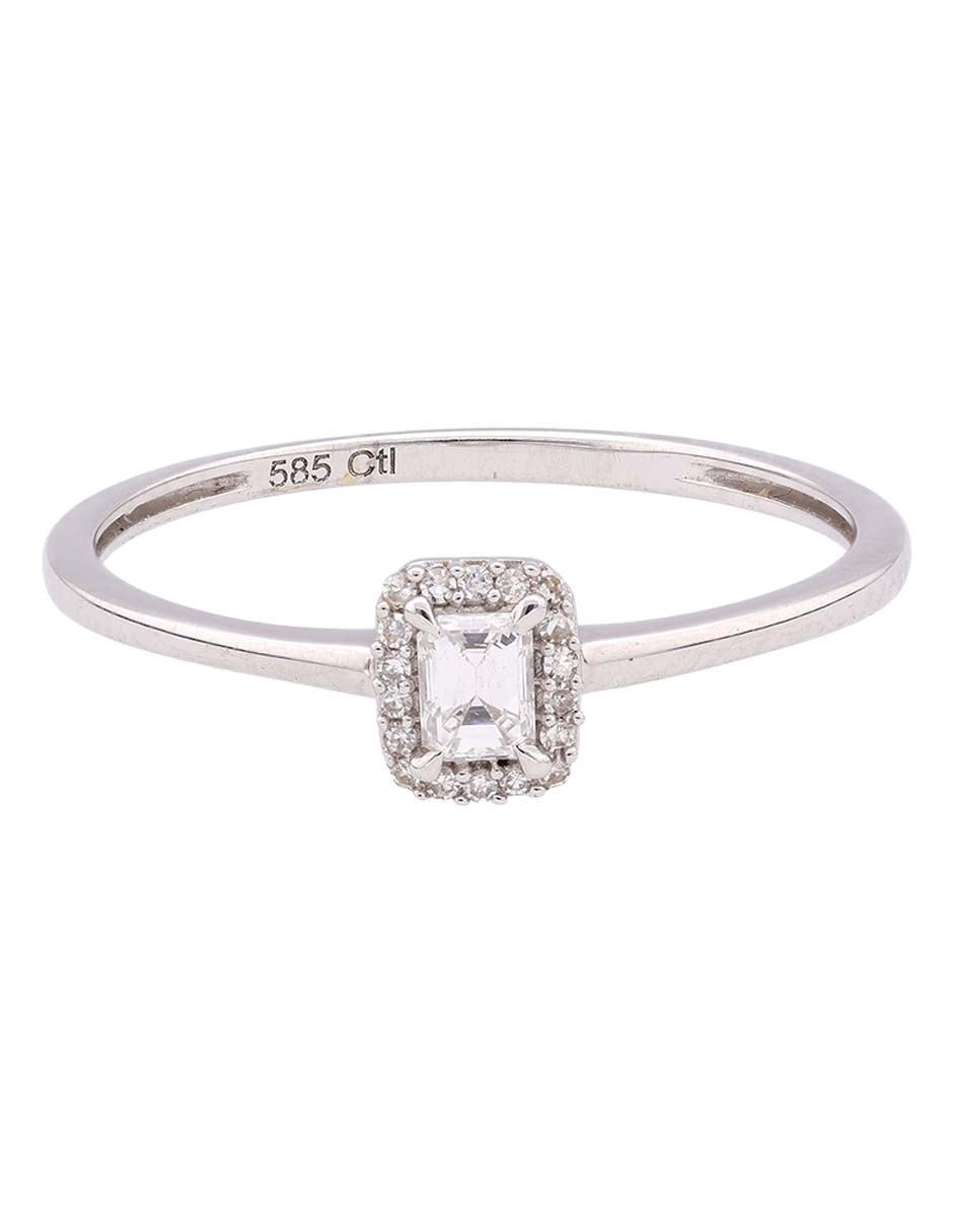 Anillo de compromiso de oro 14 k diamante