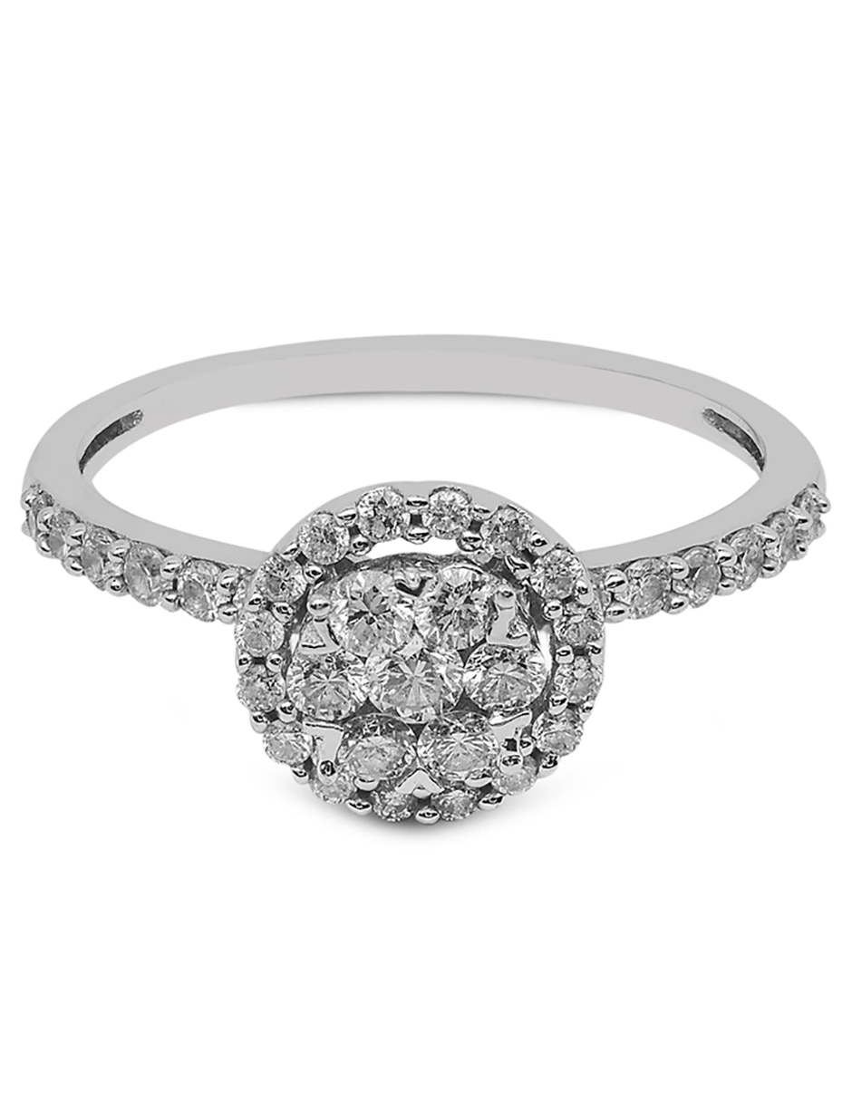 Anillo de compromiso de oro blanco 14 k Bridals diamante