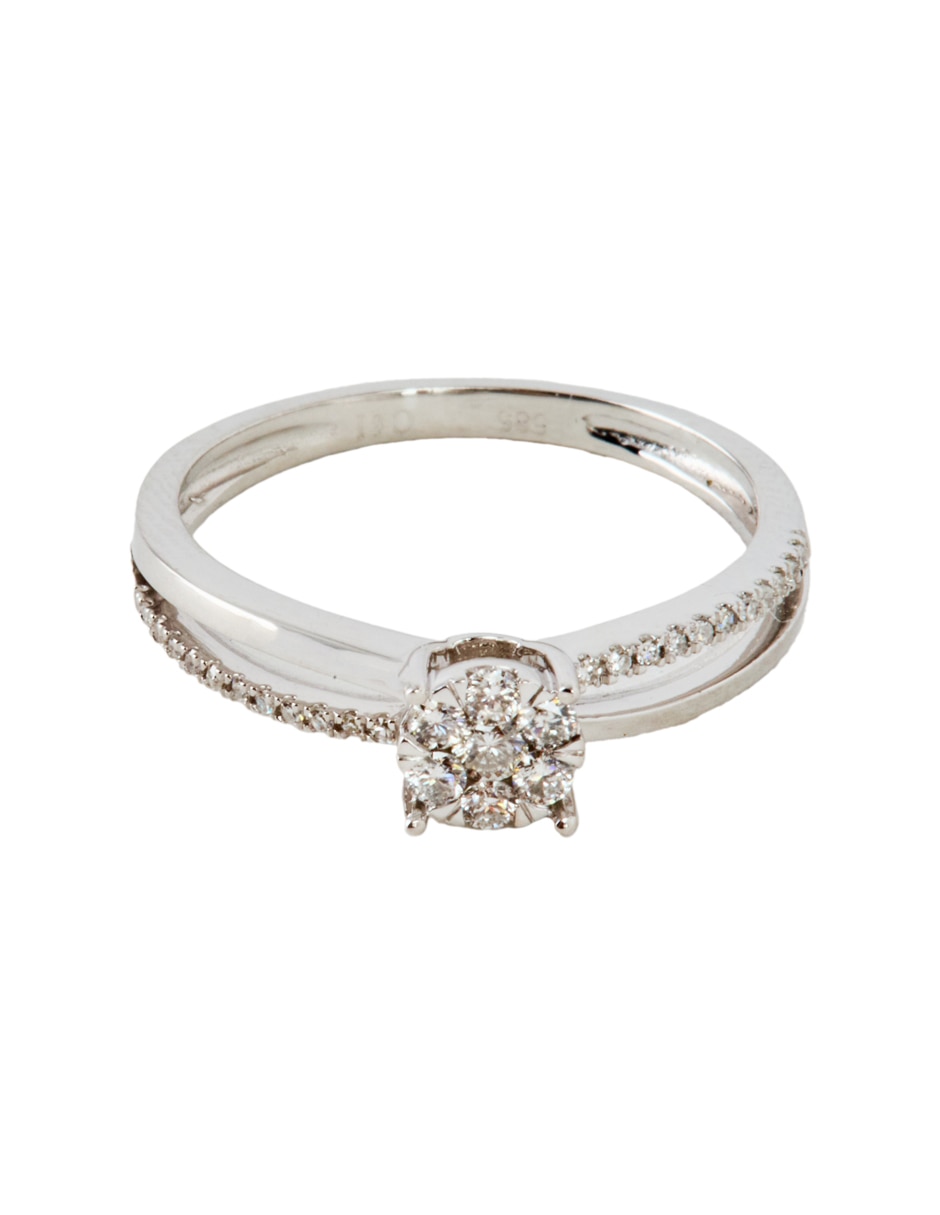 Anillo de compromiso de oro blanco 14 k diamante