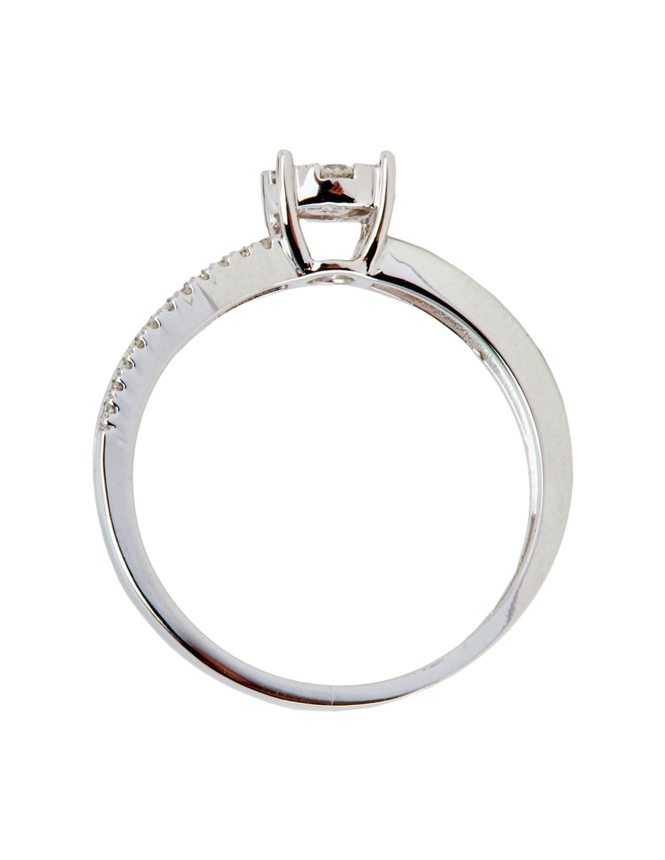 Anillo de compromiso de oro blanco 14 k diamante 2
