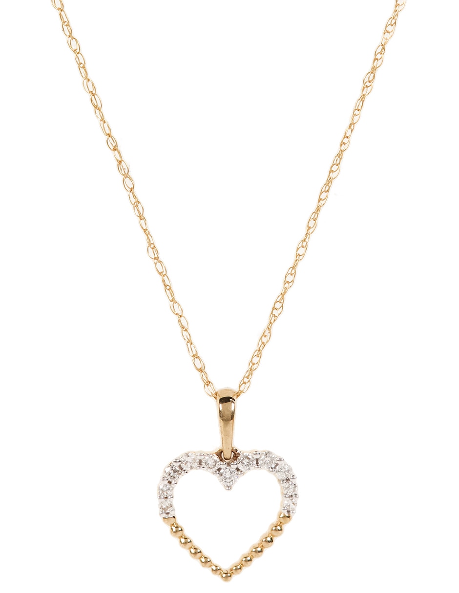 Collar con dije de corazón de oro 14 K