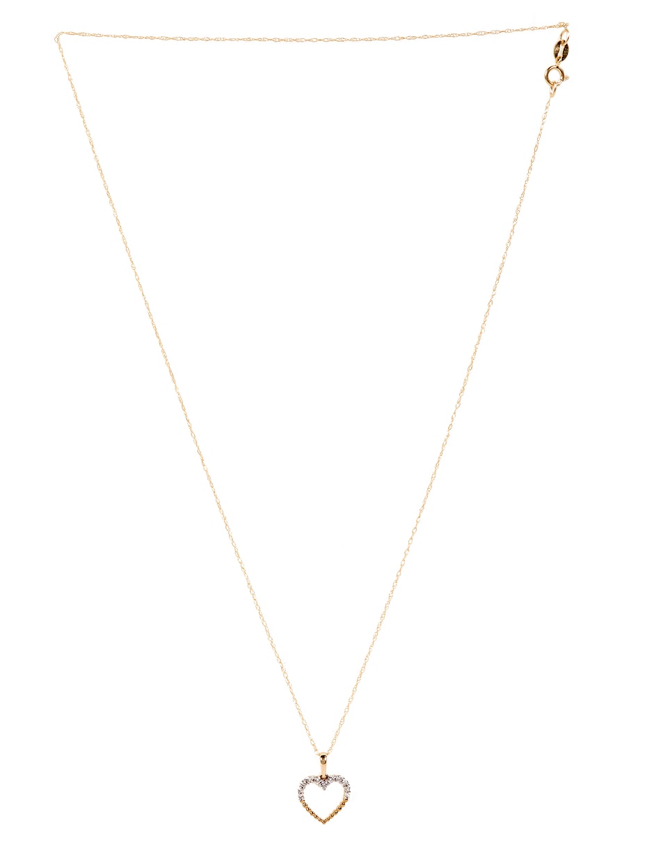 Collar con dije de corazón de oro 14 K 2
