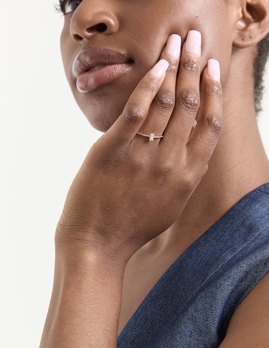 Anillo de compromiso de oro 14 k diamante 4