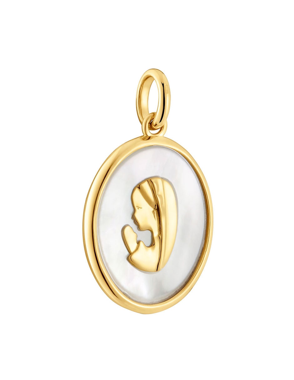 Medalla ovalada devoción de oro amarillo 18 K 2