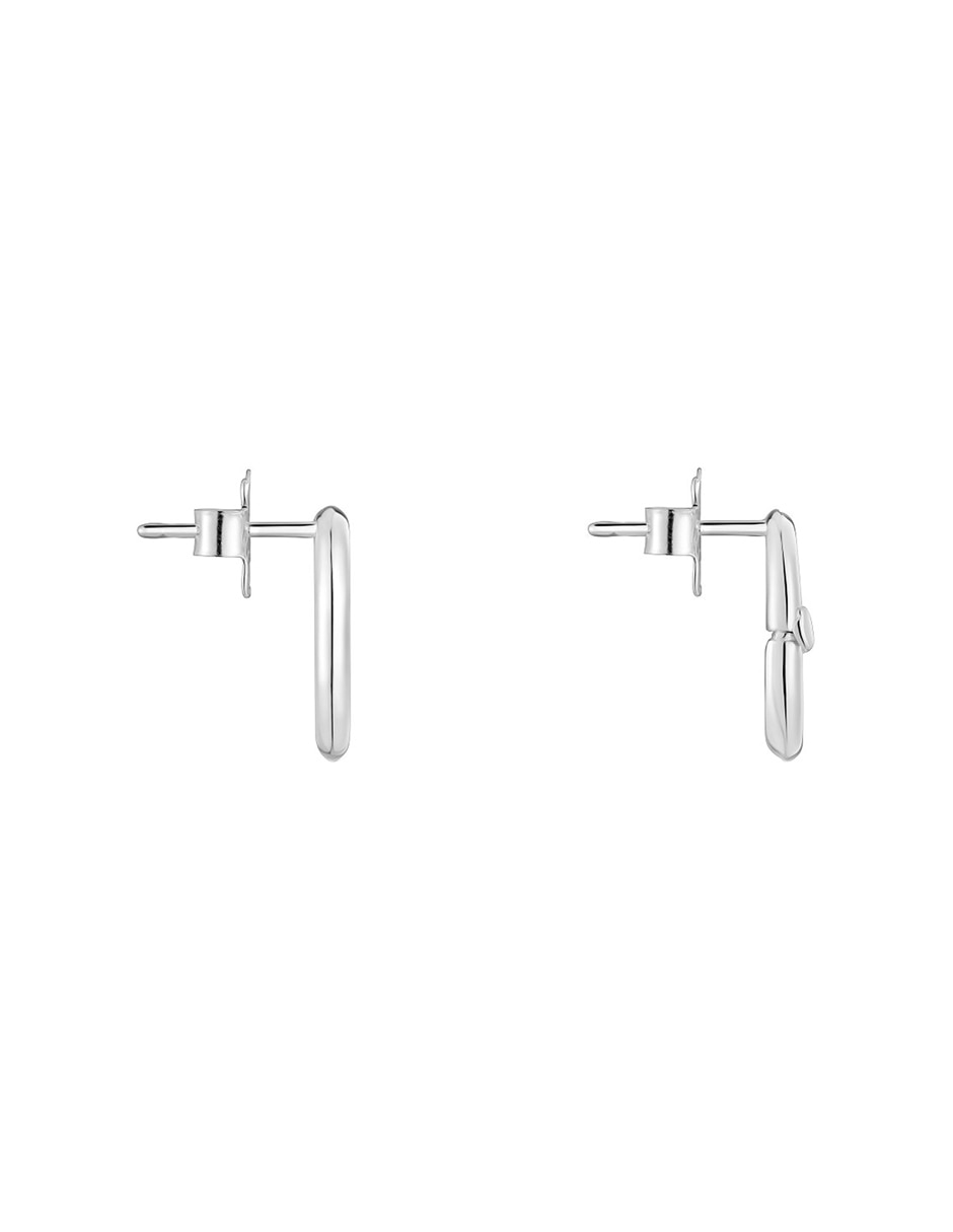 Aretes de aro ovalados Hold Oval de plata P 925 con acabado brillante 7