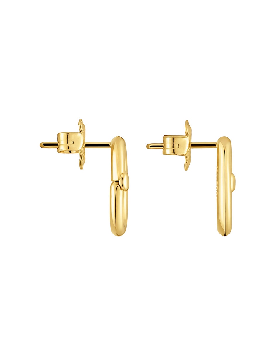 Aretes de aro ovalados Hold Oval de plata P 925 con acabado baño de oro 2