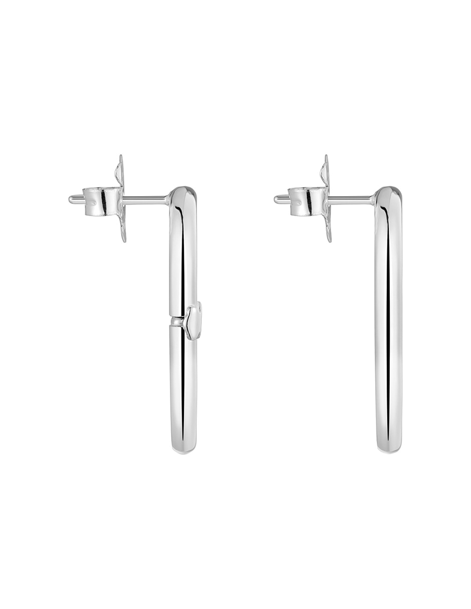 Aretes ovalados Hold Oval de plata P 925 con acabado brillante 2