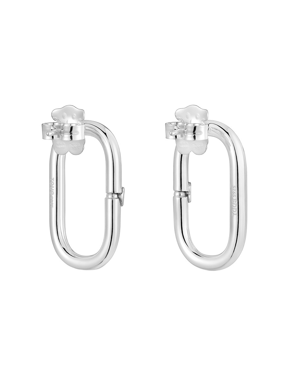 Aretes ovalados Hold Oval de plata P 925 con acabado brillante 3