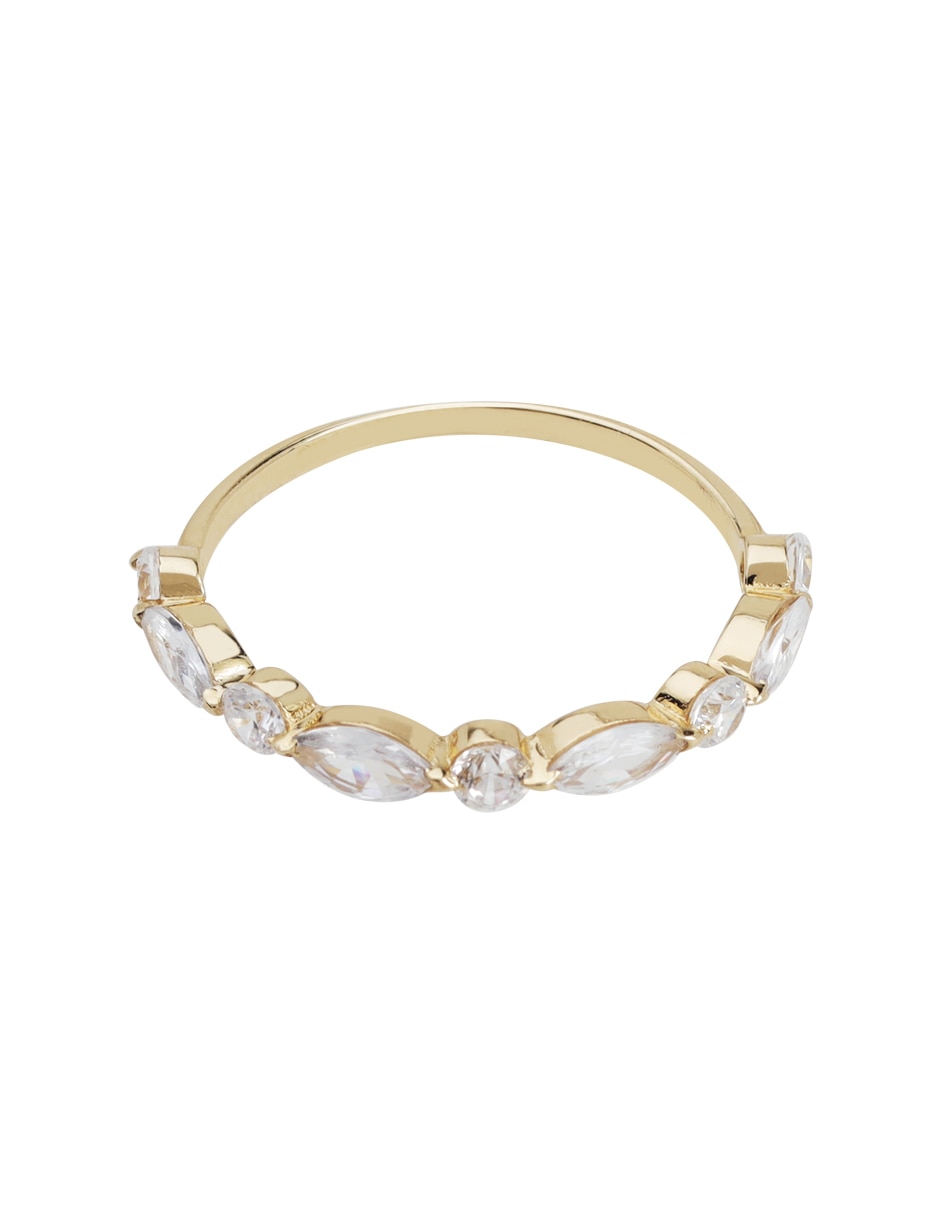 Anillo 14 k de oro zirconia
