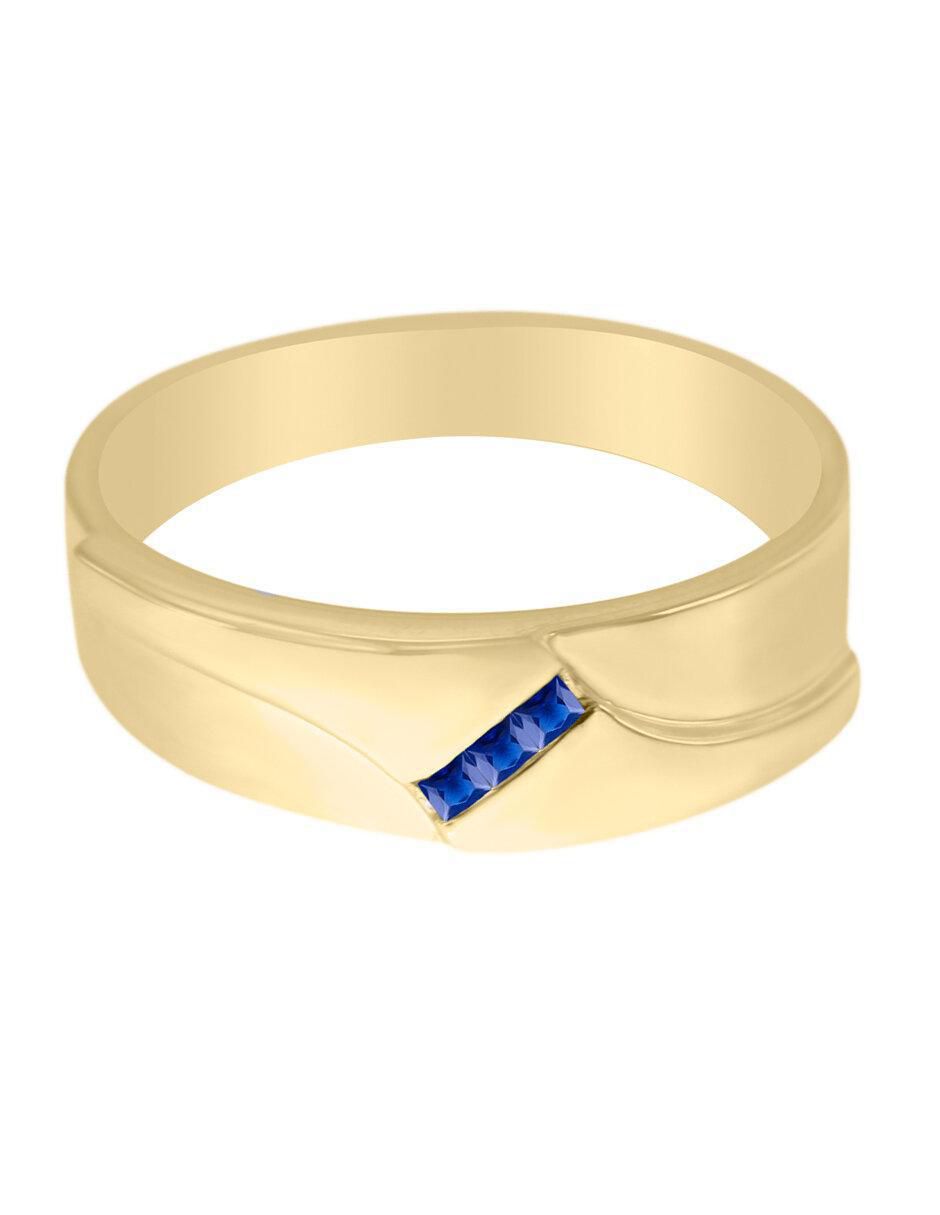 Anillo Adalia 14 k de oro zafiro brillante