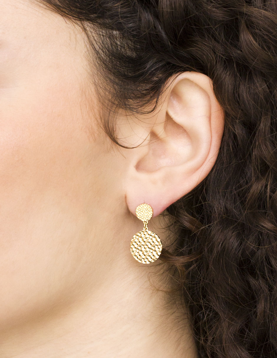 Aretes circulares de plata P 925 con acabado brillante 4