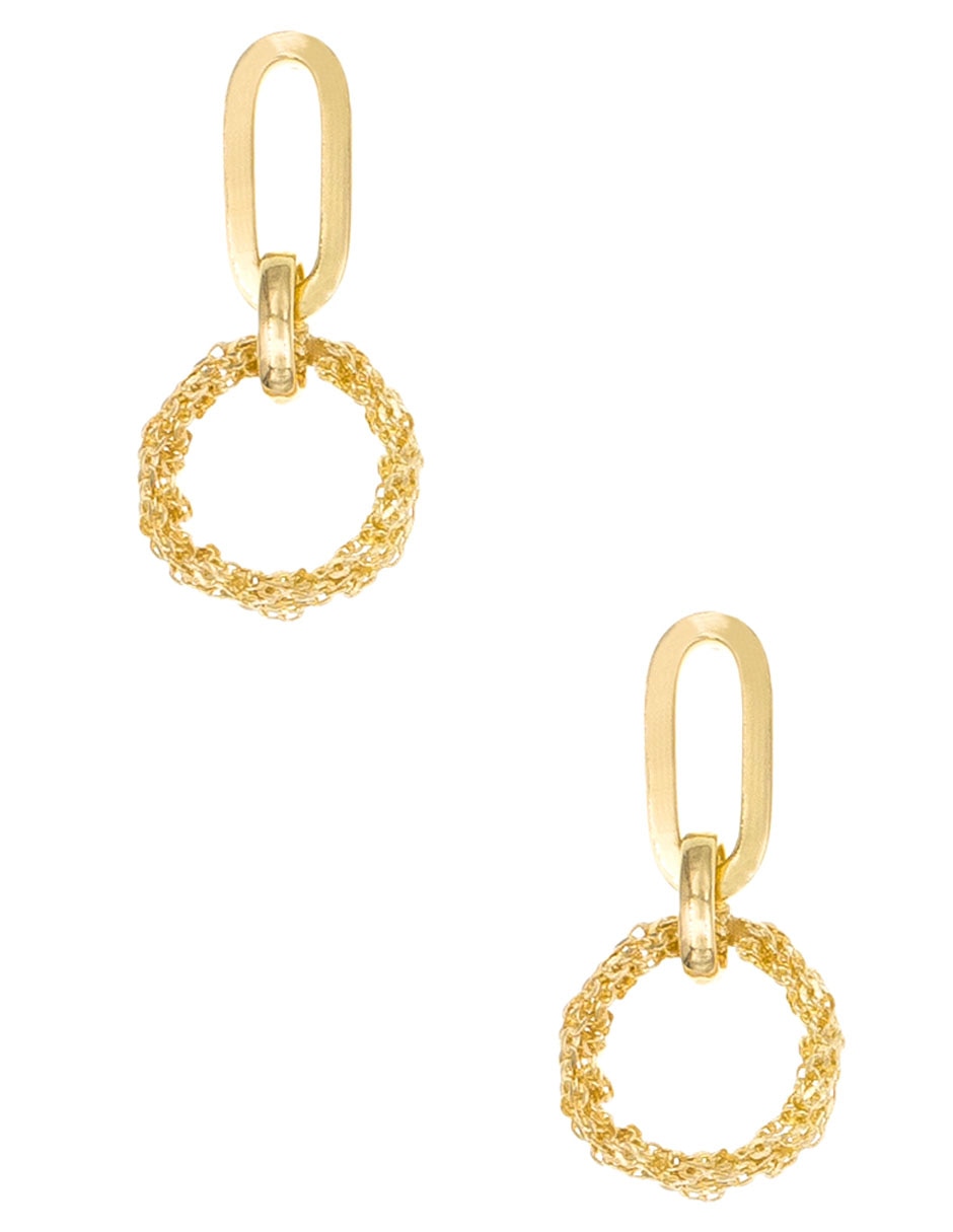 Aretes circulares de plata P 925 con acabado brillante