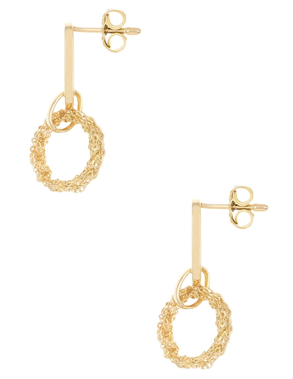 Aretes circulares de plata P 925 con acabado brillante 2