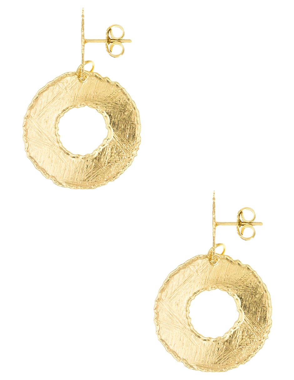 Aretes circulares de plata P 925 con acabado brillante 2