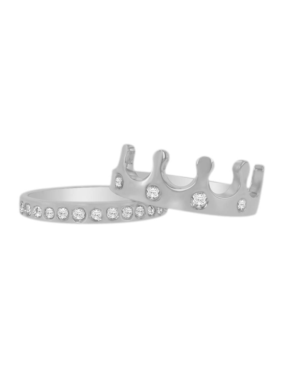 Anillo de corona Alia 14 k de oro diamante brillante 3