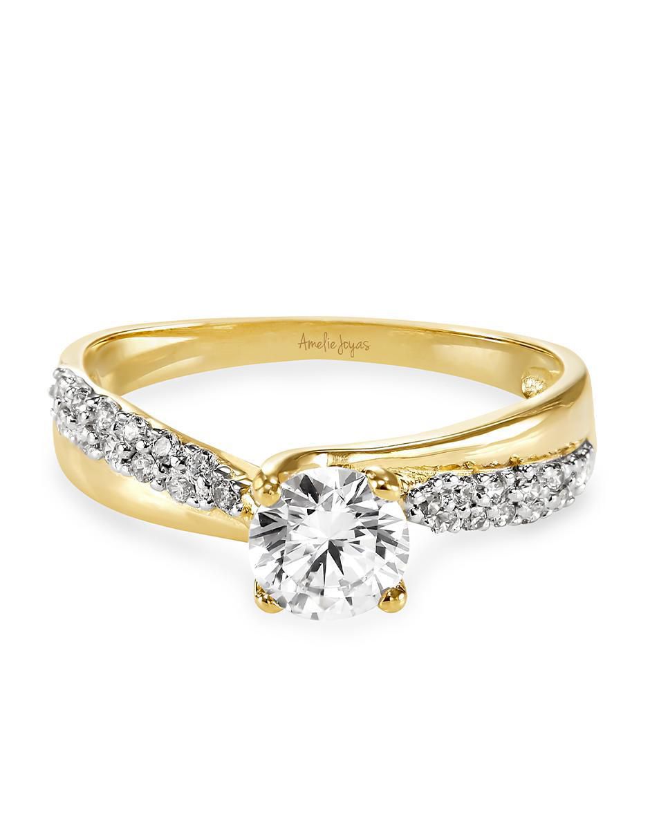 Anillo de compromiso de oro 14 k