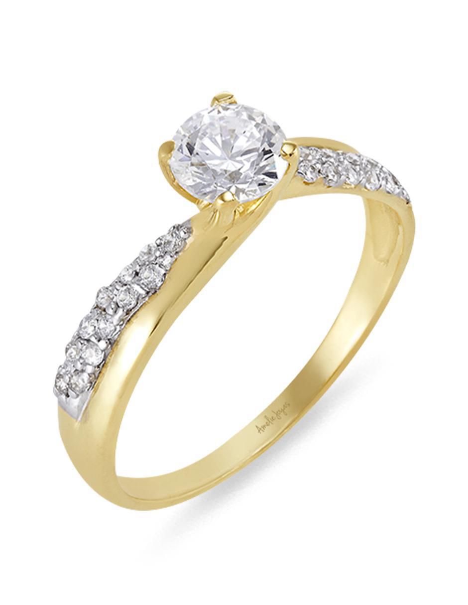 Anillo de compromiso de oro 14 k 3