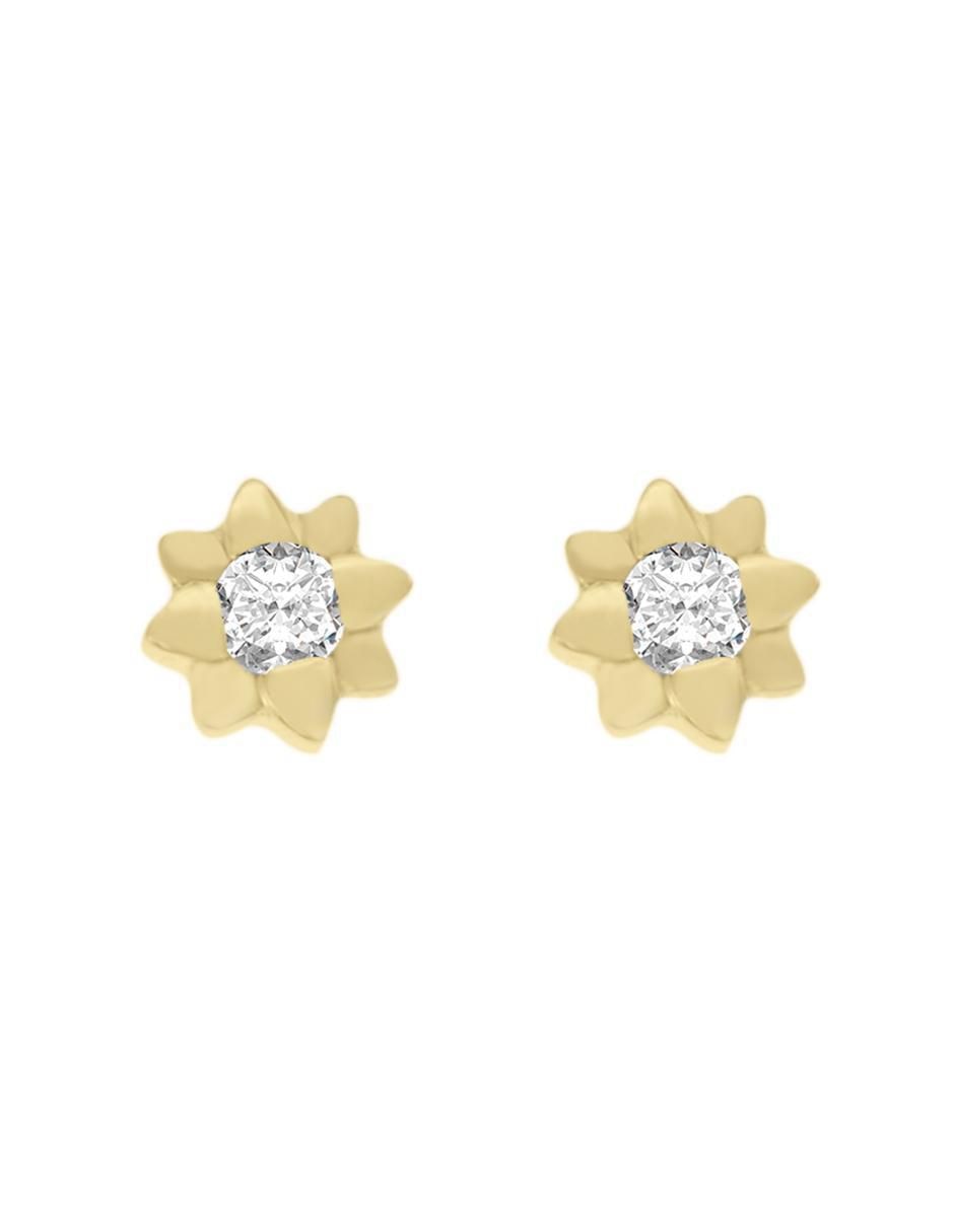 Aretes de estrella Grazia de oro con acabado brillante diamante