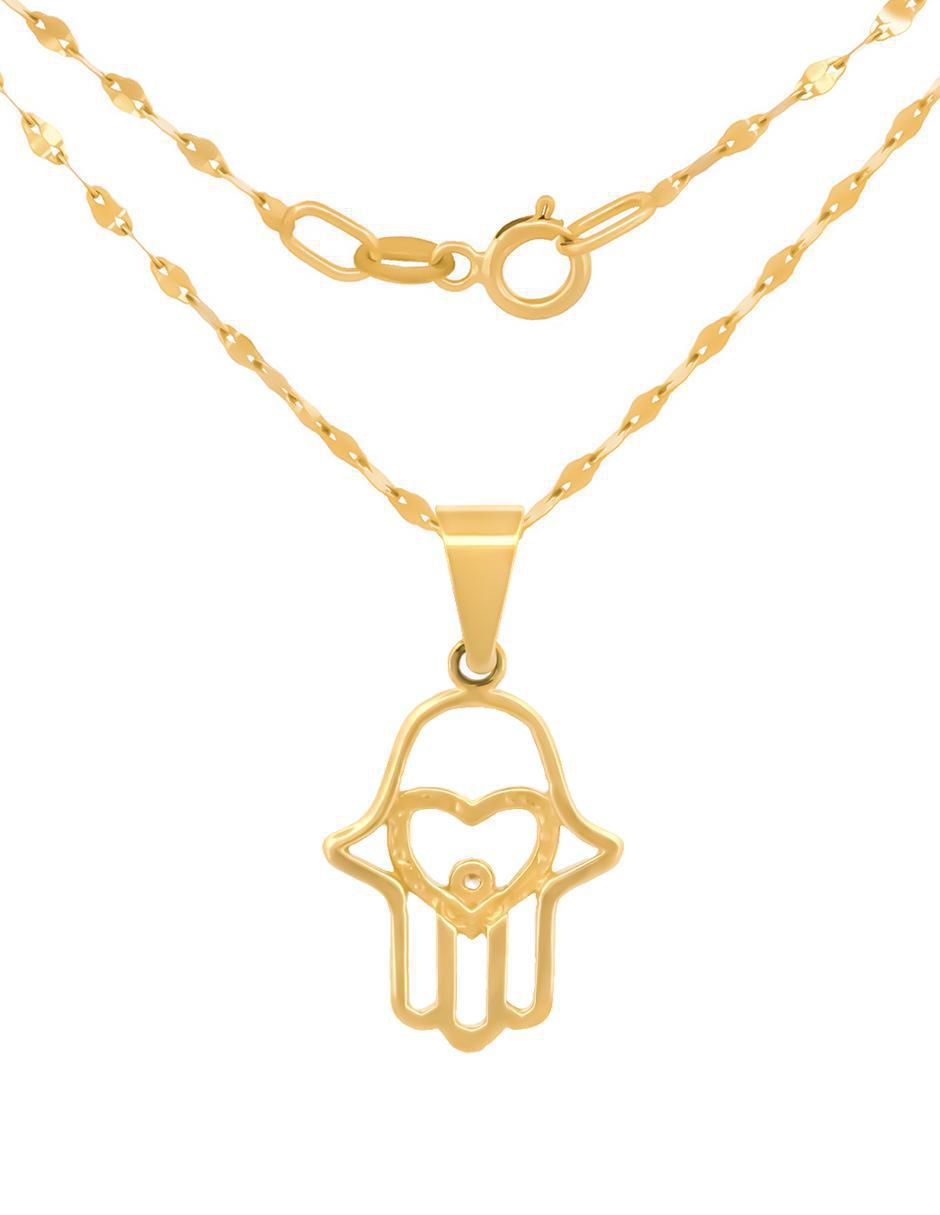 Collar de mano de fátima de oro 10 K 2