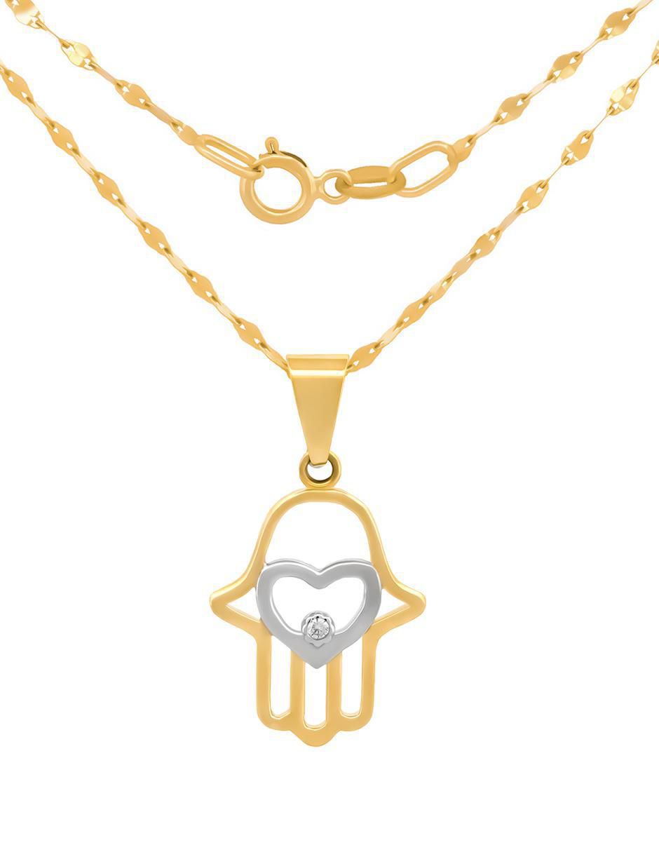 Collar de mano de fátima de oro 10 K 3