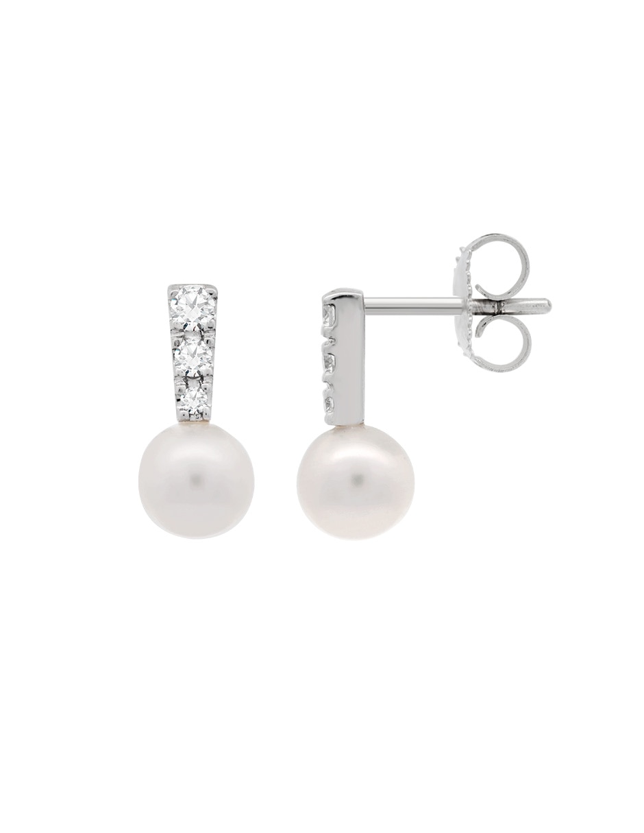 Aretes redondos de oro con acabado lustre diamante 2