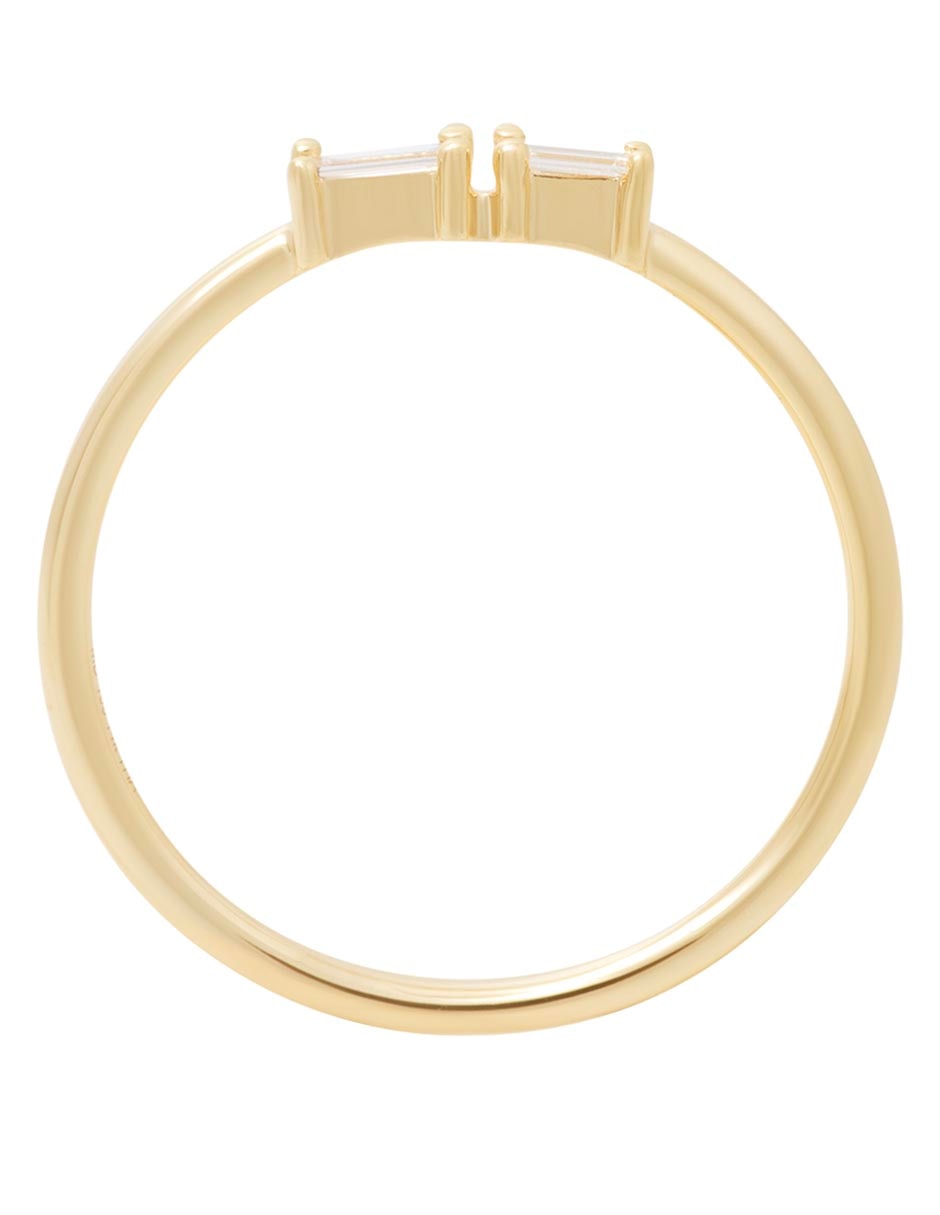 Anillo rectangular 14 k de oro diamante lustre 2