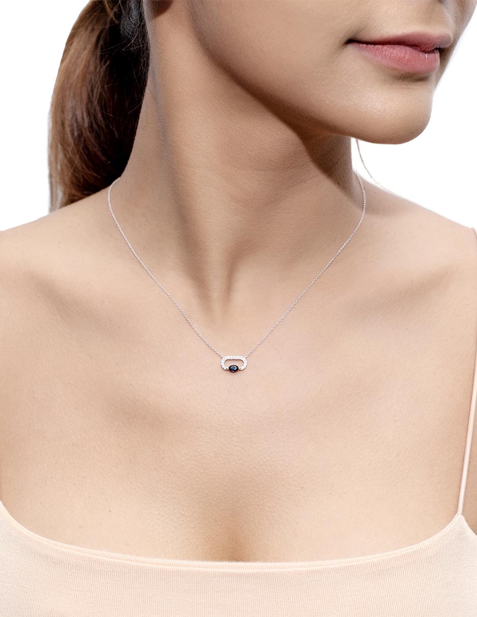 Collar de oro blanco 14 K 3