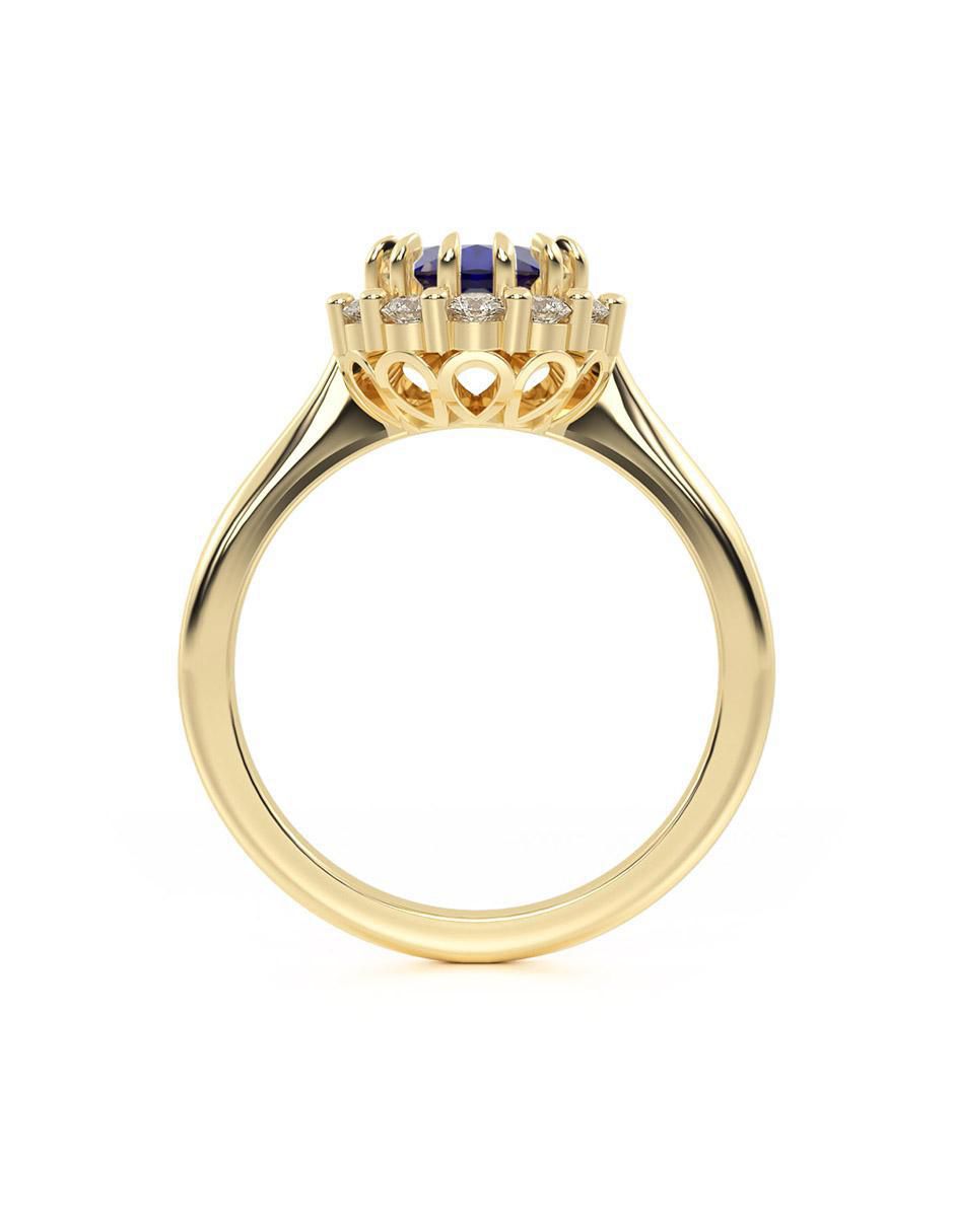 Anillo de compromiso de oro 14 k 6