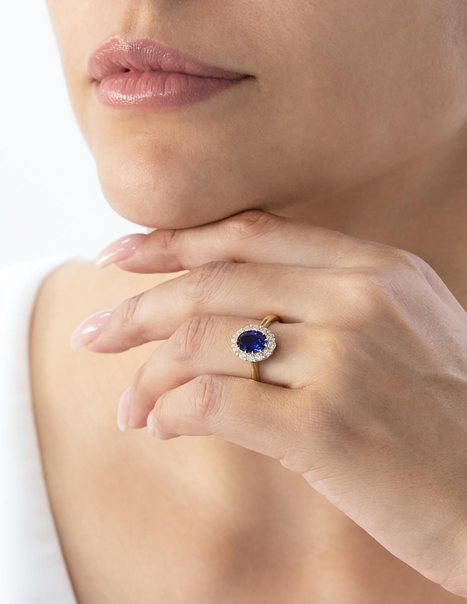 Anillo de compromiso de oro 14 k 7