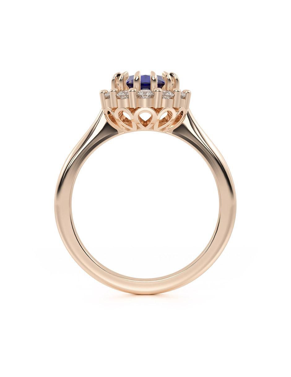 Anillo de compromiso de oro 14 k 3