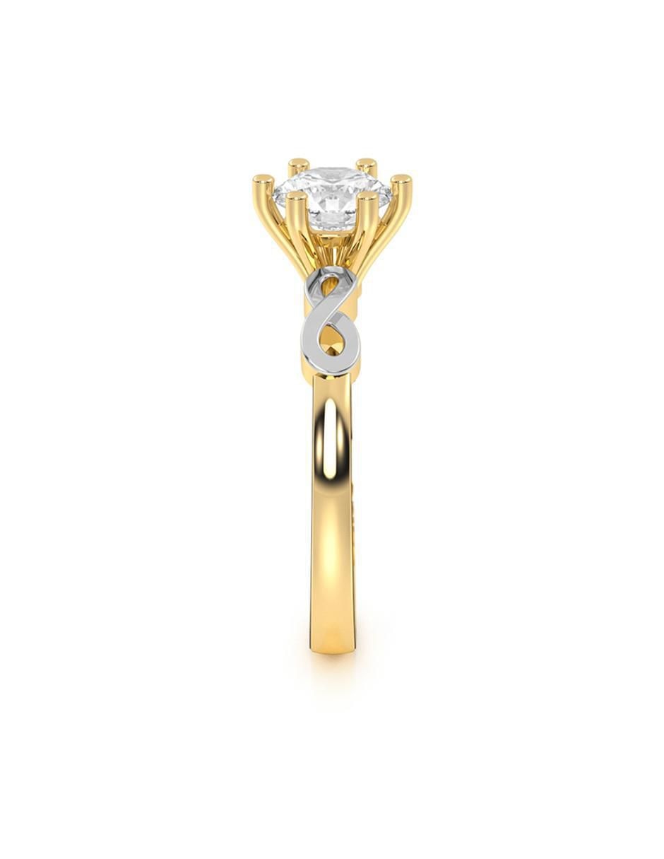 Anillo de compromiso "de" oro 10 k abba joyas sin familia zirconia