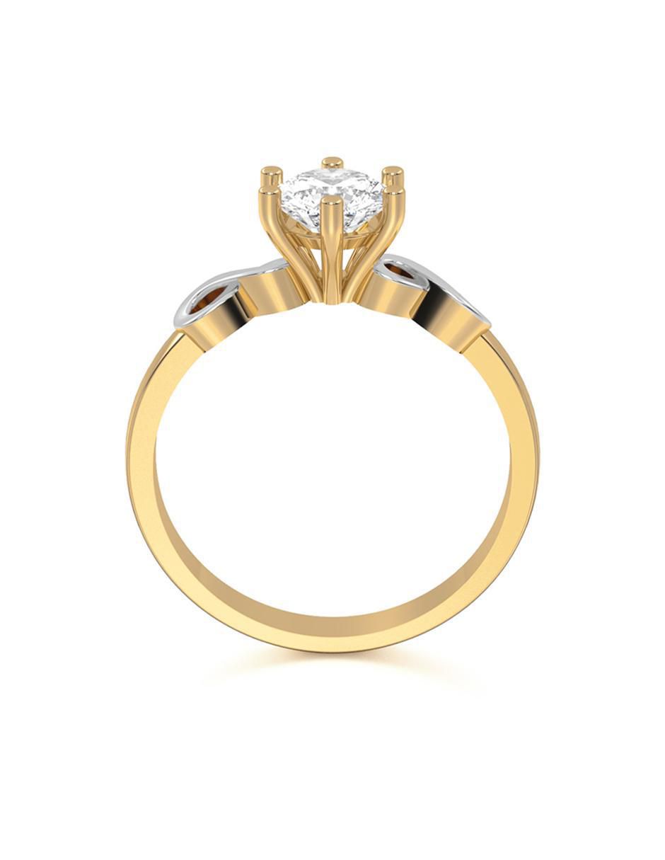 Anillo de compromiso "de" oro 10 k abba joyas sin familia zirconia