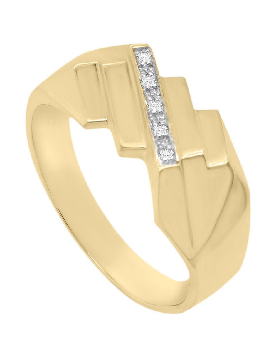 Anillo Mateo 14 k de oro diamante brillante 3
