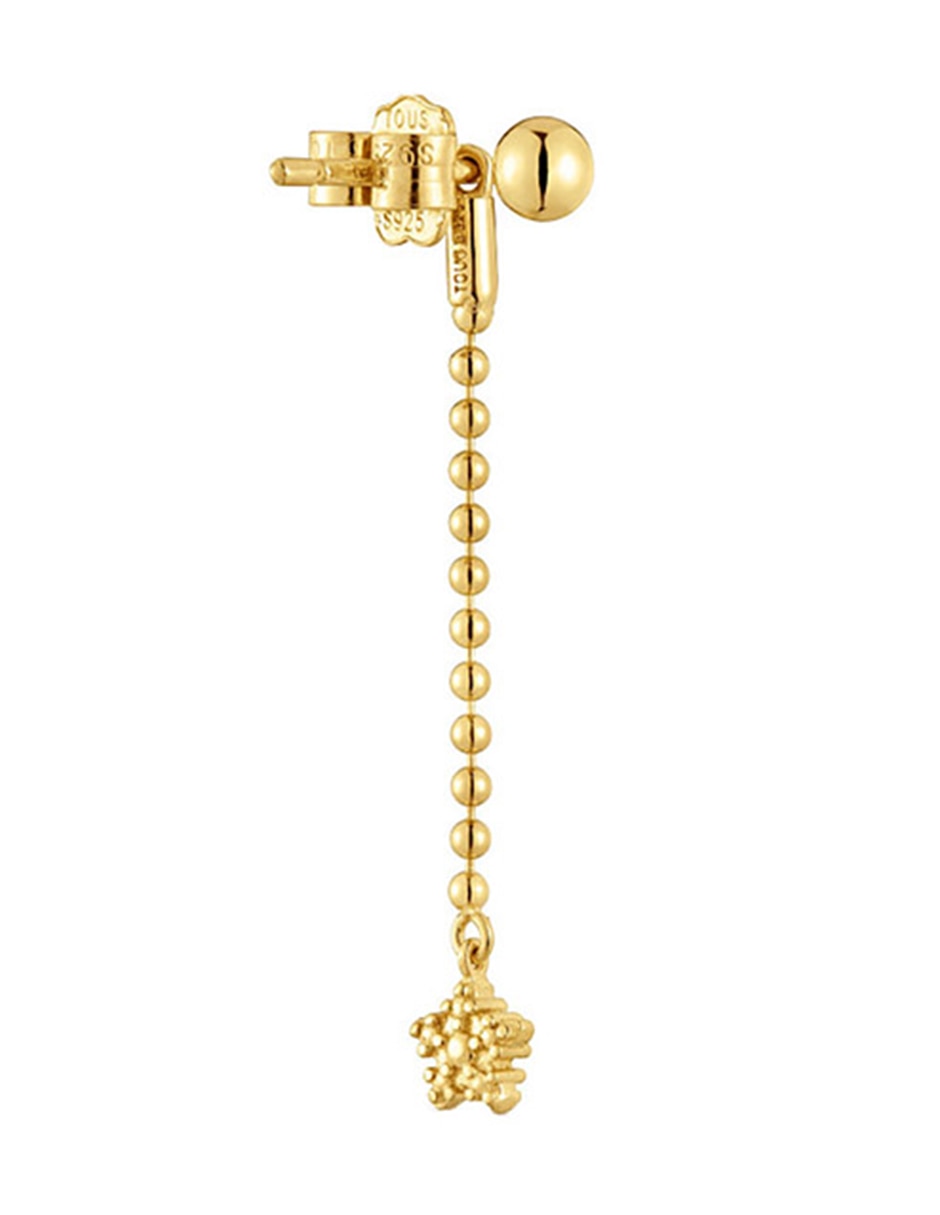 Aretes Grain de plata P 925 con acabado baño de oro 4