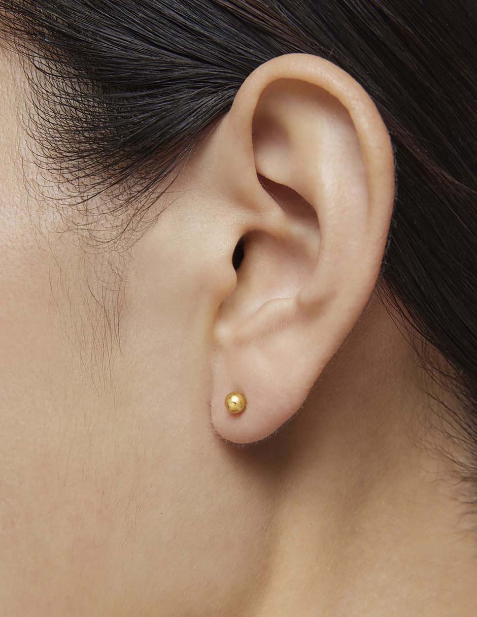 Aretes Grain de plata P 925 con acabado baño de oro 6
