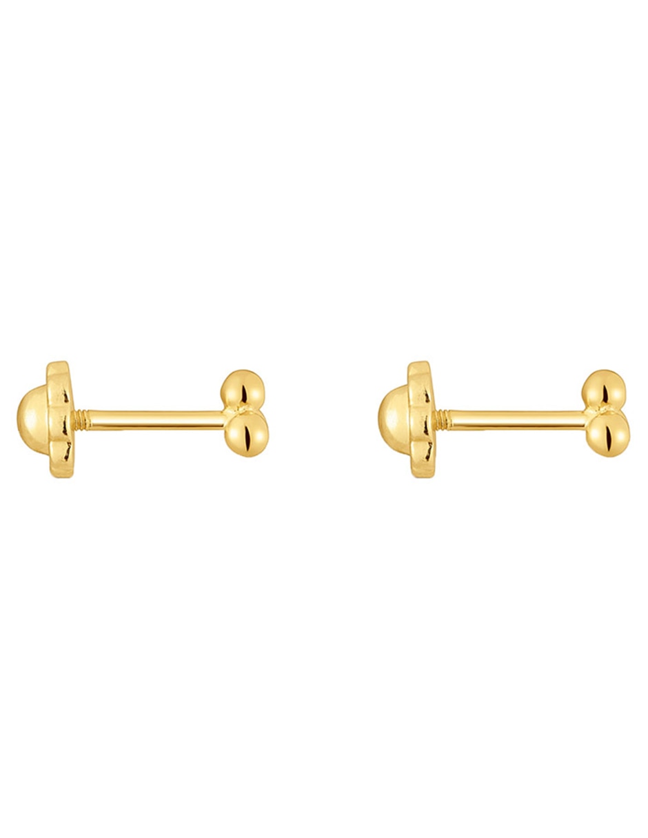 Aretes de oro amarillo con acabado brillante 2