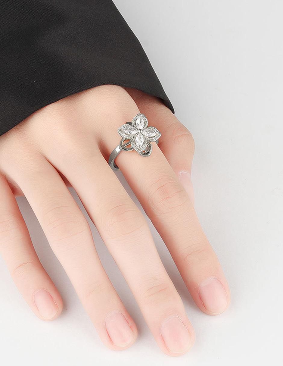 Anillo de compromiso "de" acero inoxidable sin kilataje clepsidra zirconia