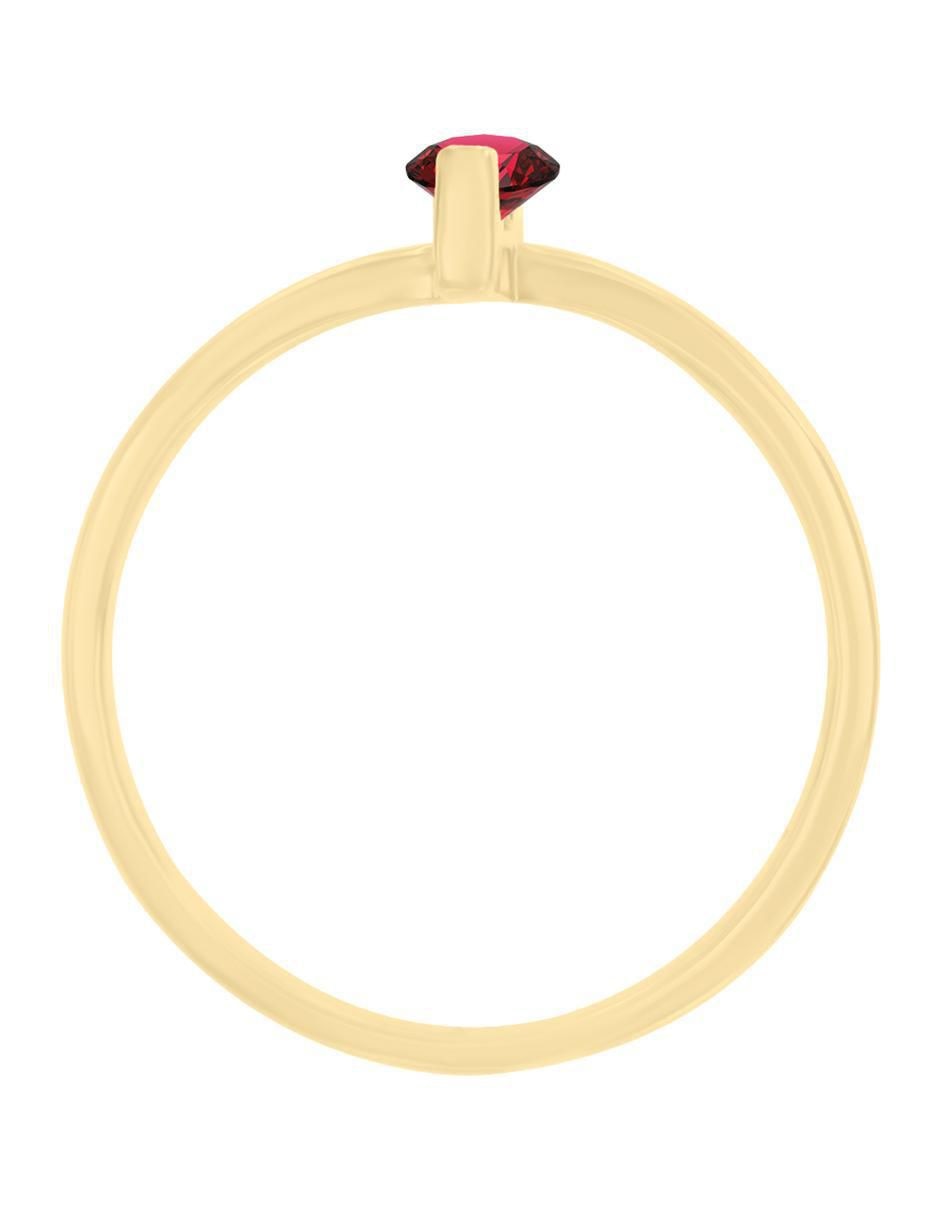 Anillo Sole 14 k de oro amarillo rubí brillante 2